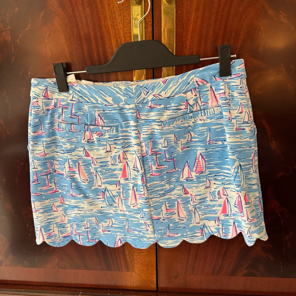 Lilly Pulitzer Colette Skort Zanzibar Blue Boatylicious Scalloped Skort - Picture 10 of 17